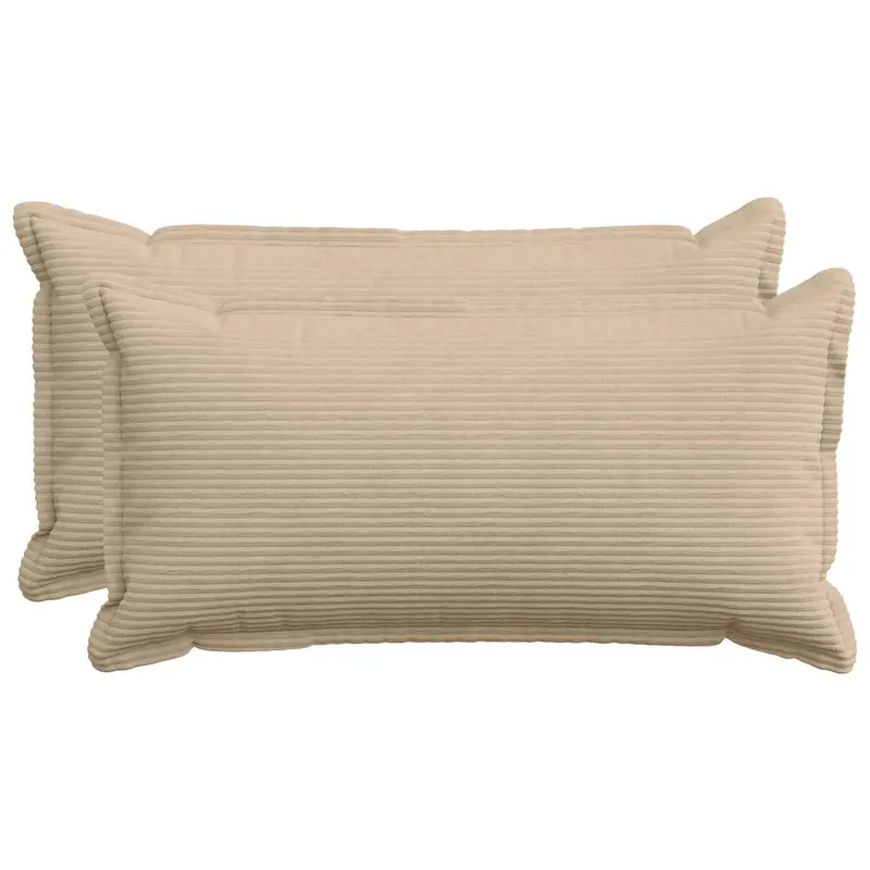 Vidaxl kussensloop 2 st houten taupe 40 x 80 cm corduroy