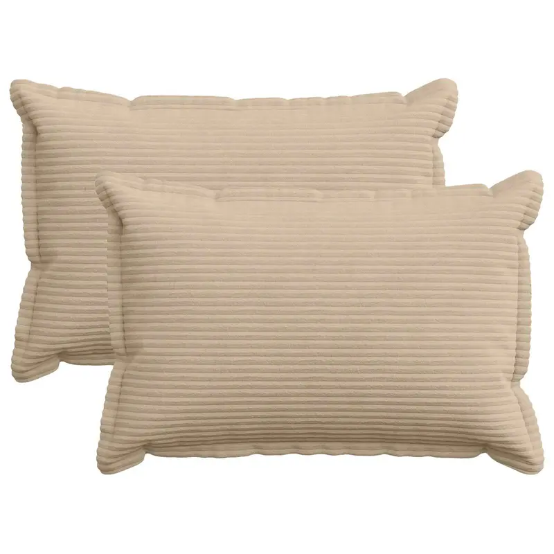 Vidaxl kussensloop 2 st houten taupe 50 x 75 cm corduroy