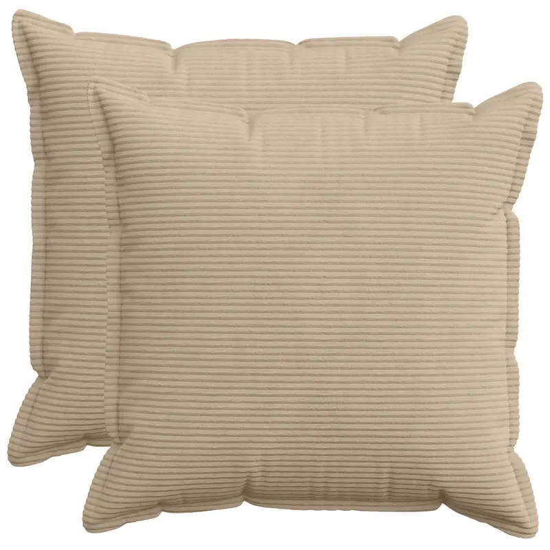 Vidaxl kussensloop 2 st houten taupe 80 x 80 cm corduroy