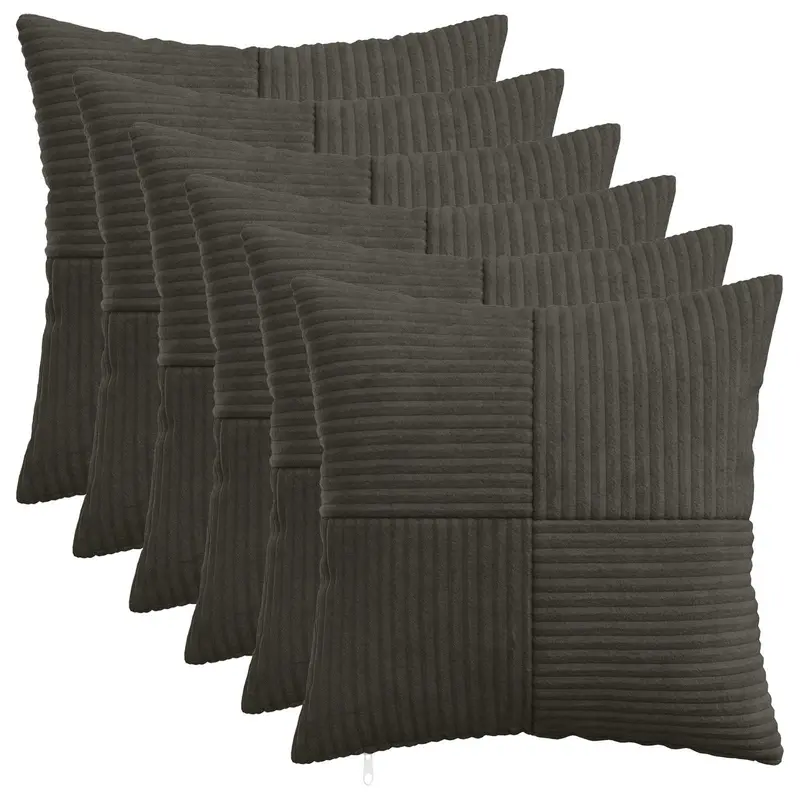 Vidaxl kussensloop 6 pcs almelo antracietkleurig 35 x 35 cm corduroy