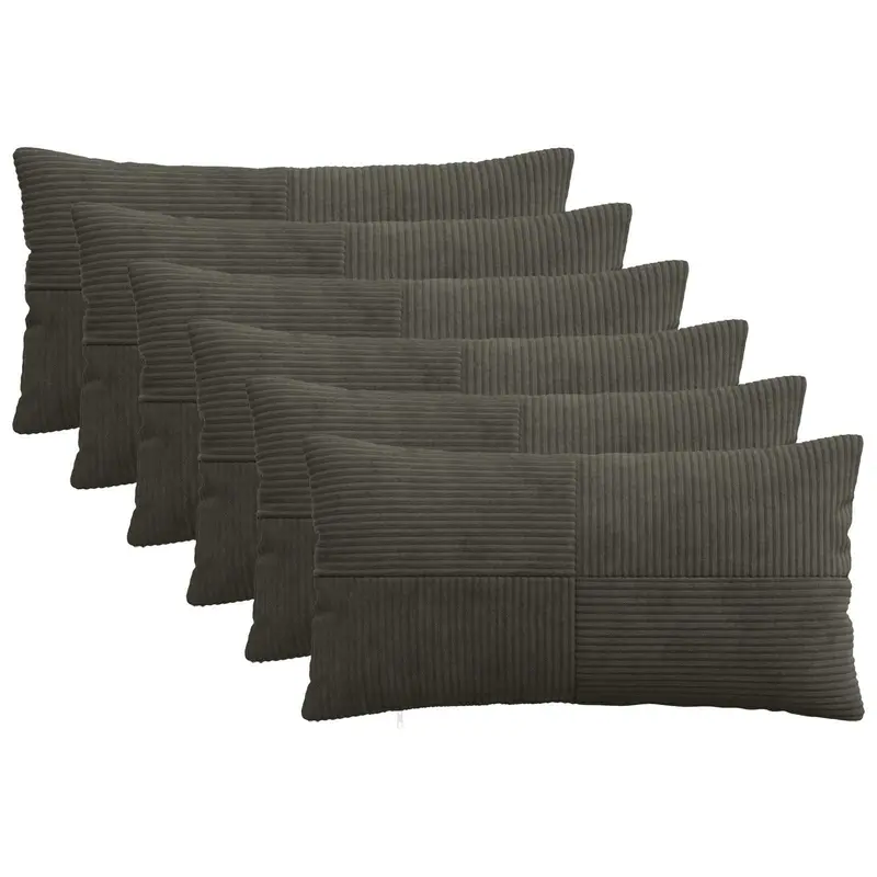 Vidaxl kussensloop 6 pcs almelo antracietkleurig 40 x 70 cm corduroy