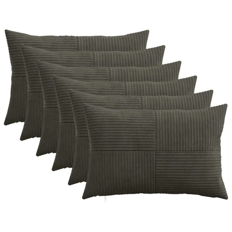 Vidaxl kussensloop 6 pcs almelo antracietkleurig 50 x 80 cm corduroy