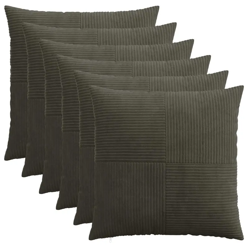 Vidaxl kussensloop 6 pcs almelo antracietkleurig 80 x 80 cm corduroy