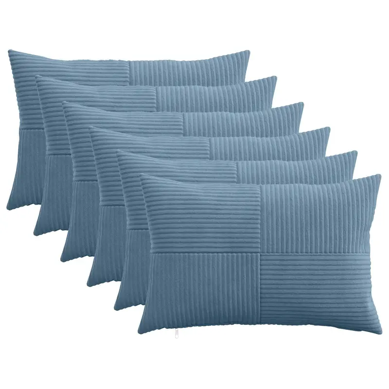 Vidaxl kussensloop 6 pcs almelo blauw 40 x 60 cm corduroy