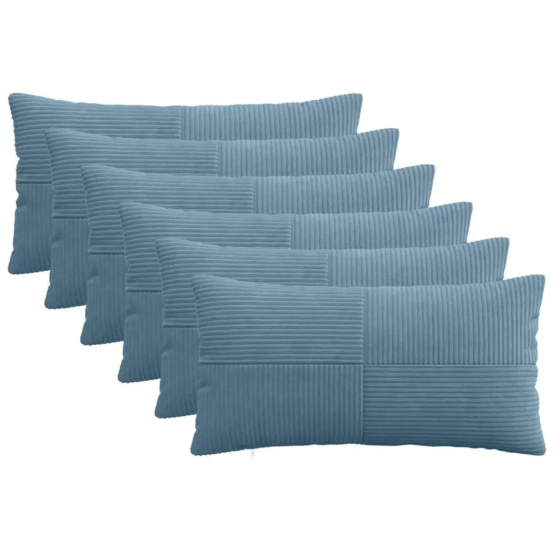 Vidaxl kussensloop 6 pcs almelo blauw 40 x 70 cm corduroy