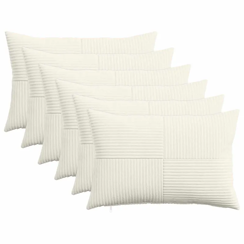 Vidaxl kussensloop 6 pcs almelo crèmekleurig 40 x 60 cm corduroy