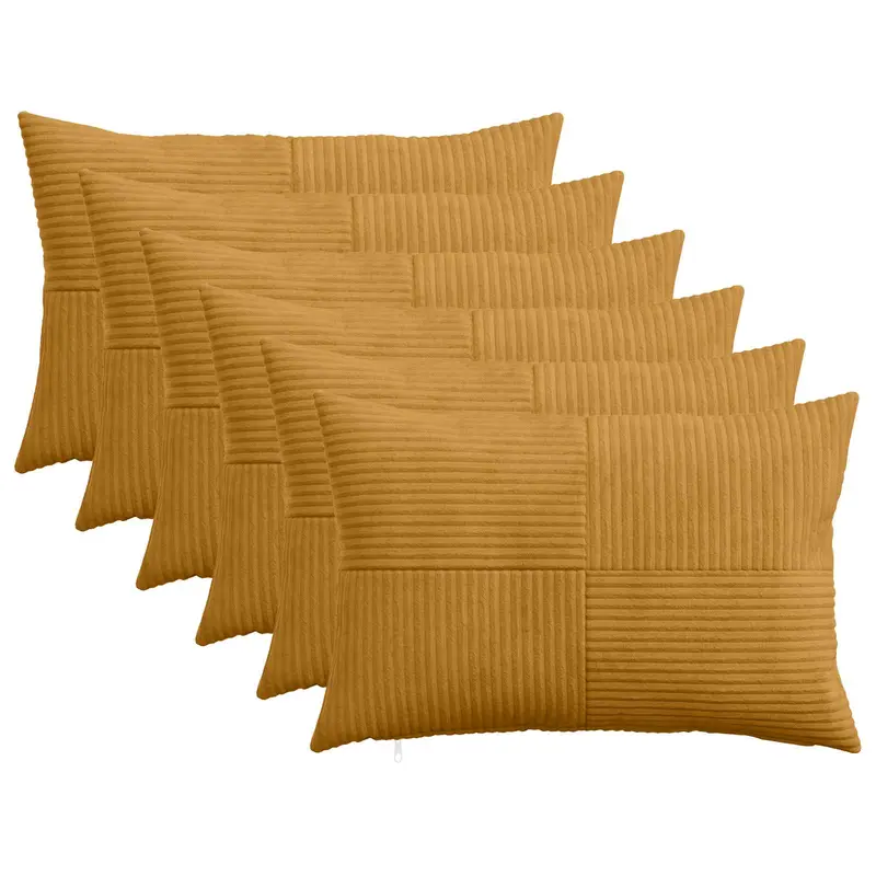 Vidaxl kussensloop 6 pcs almelo geel 50 x 75 cm corduroy