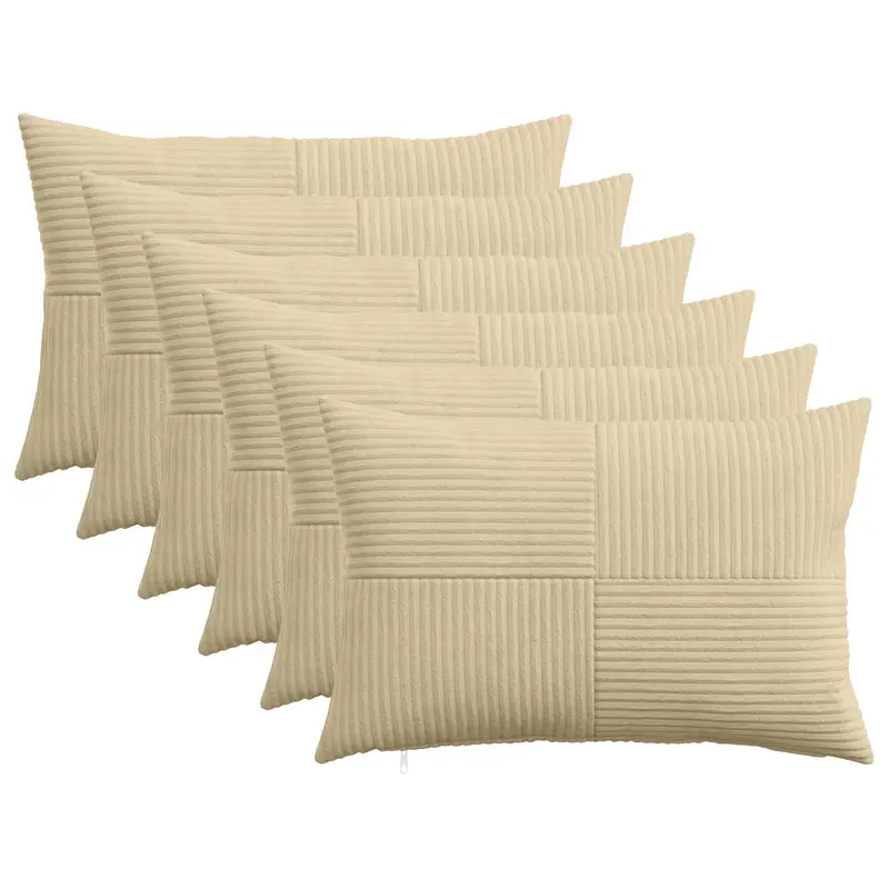 Vidaxl kussensloop 6 pcs almelo grijs groen 30 x 50 cm corduroy