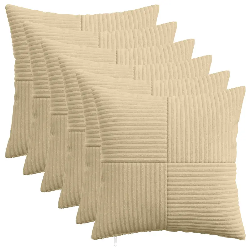 Vidaxl kussensloop 6 pcs almelo grijs groen 40 x 40 cm corduroy