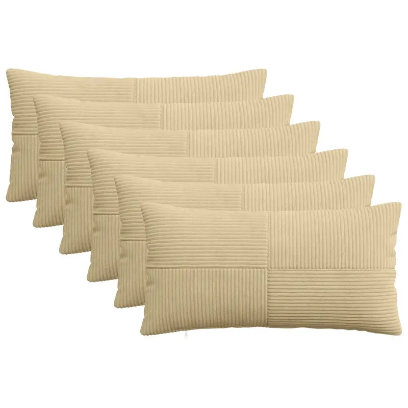 Vidaxl kussensloop 6 pcs almelo grijs groen 40 x 80 cm corduroy
