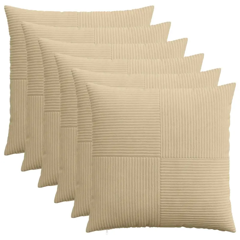 Vidaxl kussensloop 6 pcs almelo grijs groen 55 x 55 cm corduroy