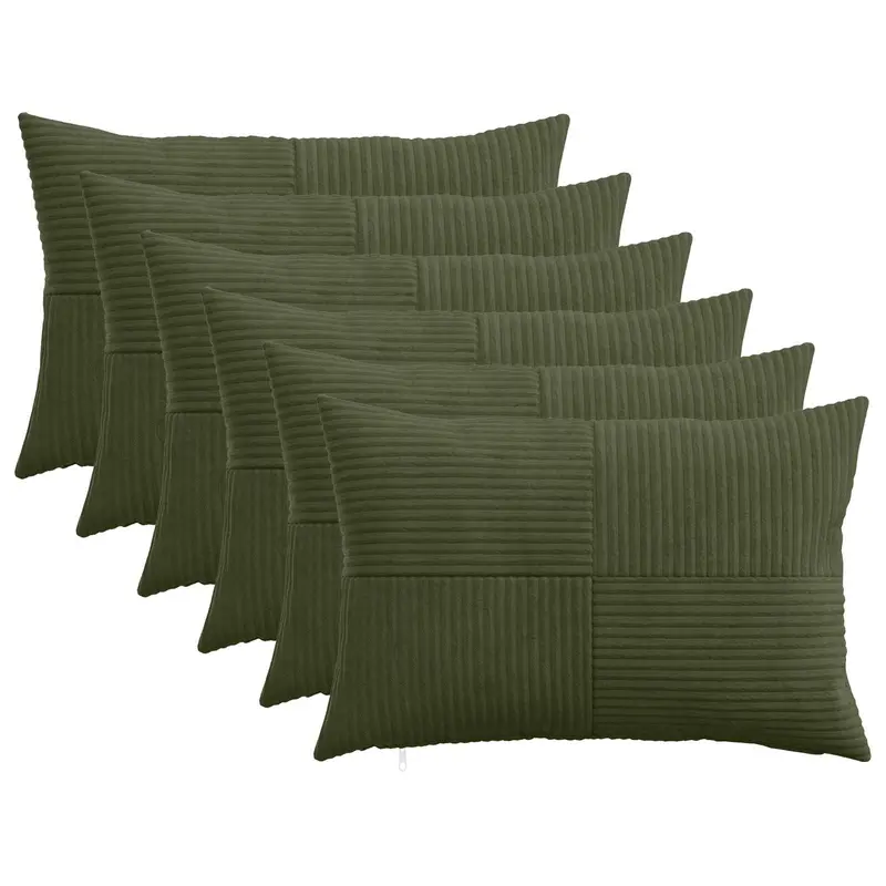 Vidaxl kussensloop 6 pcs almelo groen 40 x 60 cm corduroy