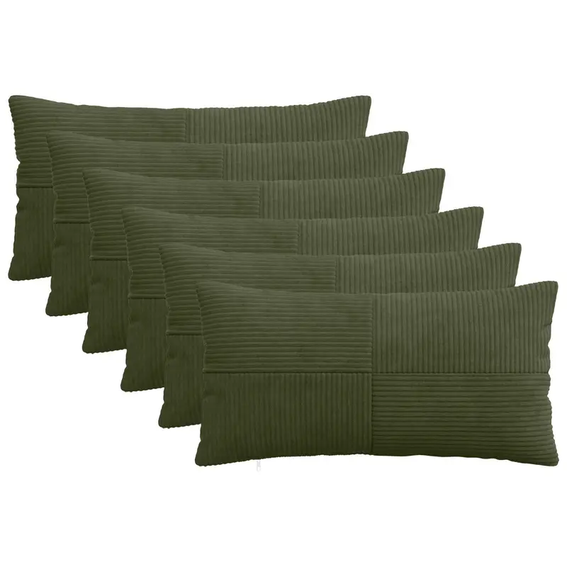 Vidaxl kussensloop 6 pcs almelo groen 40 x 80 cm corduroy