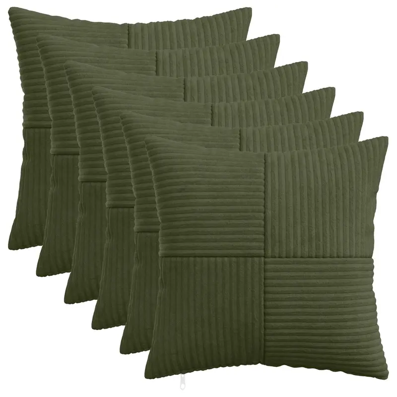 Vidaxl kussensloop 6 pcs almelo groen 50 x 50 cm corduroy