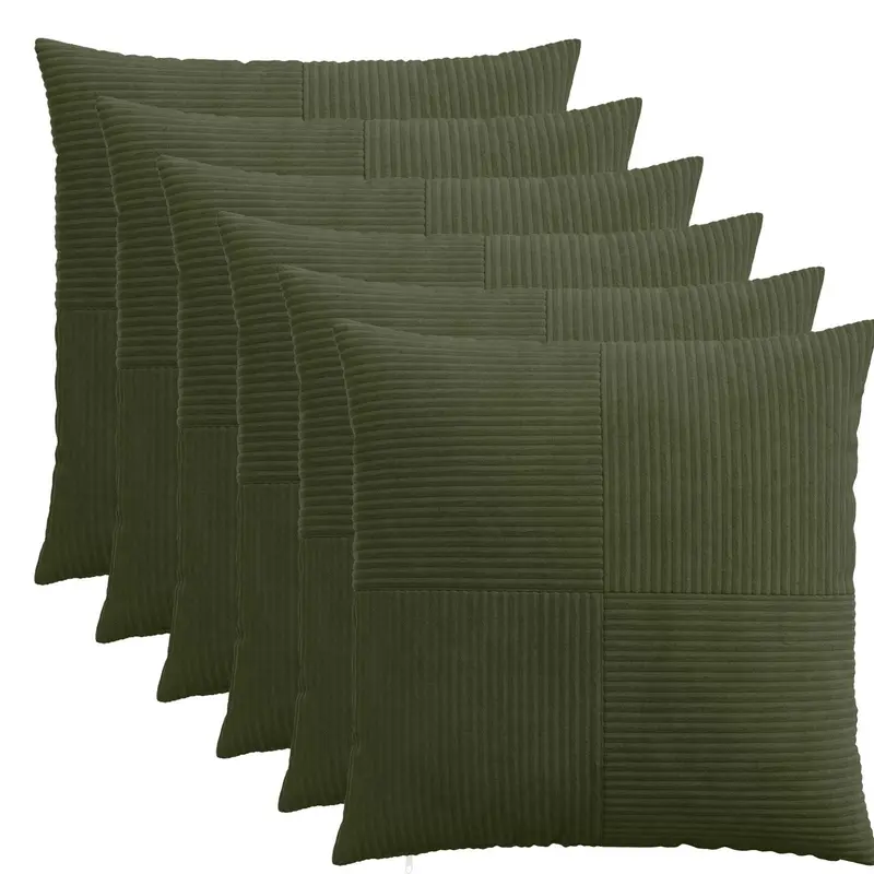Vidaxl kussensloop 6 pcs almelo groen 65 x 65 cm corduroy