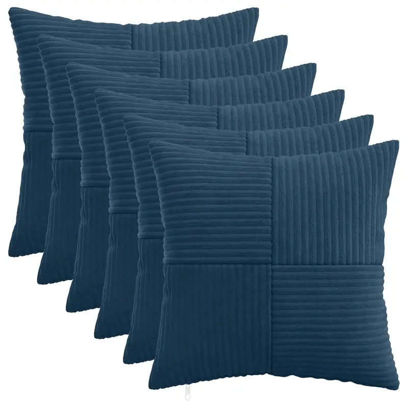 Vidaxl kussensloop 6 pcs almelo marineblauw 50 x 50 cm corduroy