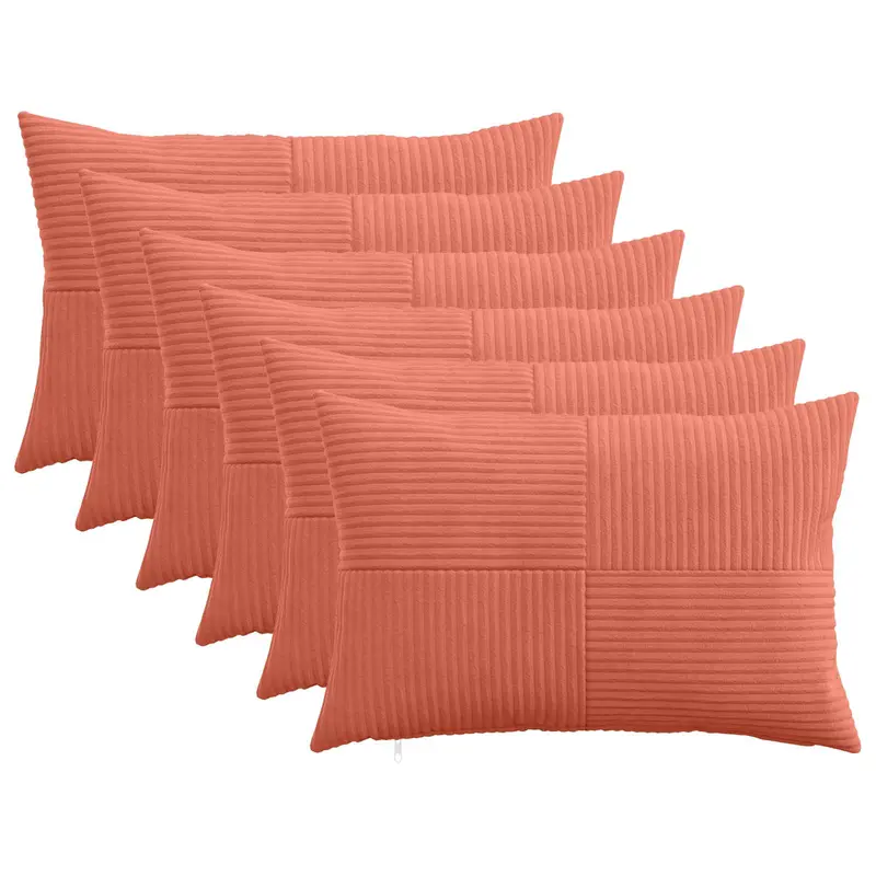 Vidaxl kussensloop 6 pcs almelo rood-oranje 30 x 50 cm corduroy