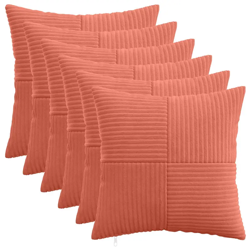 Vidaxl kussensloop 6 pcs almelo rood-oranje 35 x 35 cm corduroy