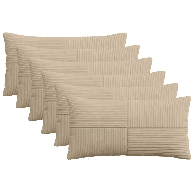 Vidaxl kussensloop 6 pcs almelo taupe 40 x 80 cm corduroy