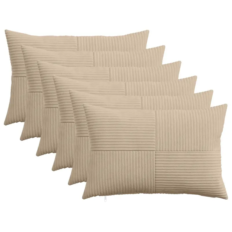 Vidaxl kussensloop 6 pcs almelo taupe 50 x 75 cm corduroy