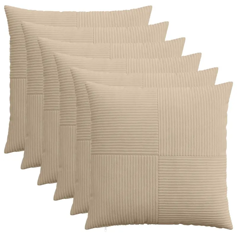 Vidaxl kussensloop 6 pcs almelo taupe 60 x 60 cm corduroy