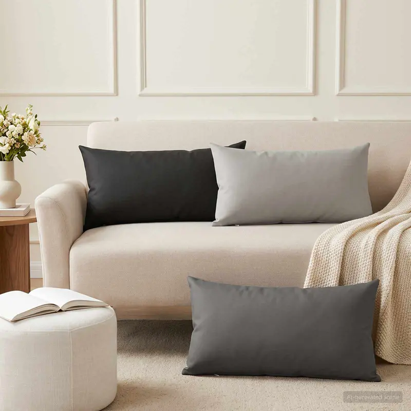 Vidaxl kussensloop 6 pcs heerlen antraciet 40 x 80 cm polyester