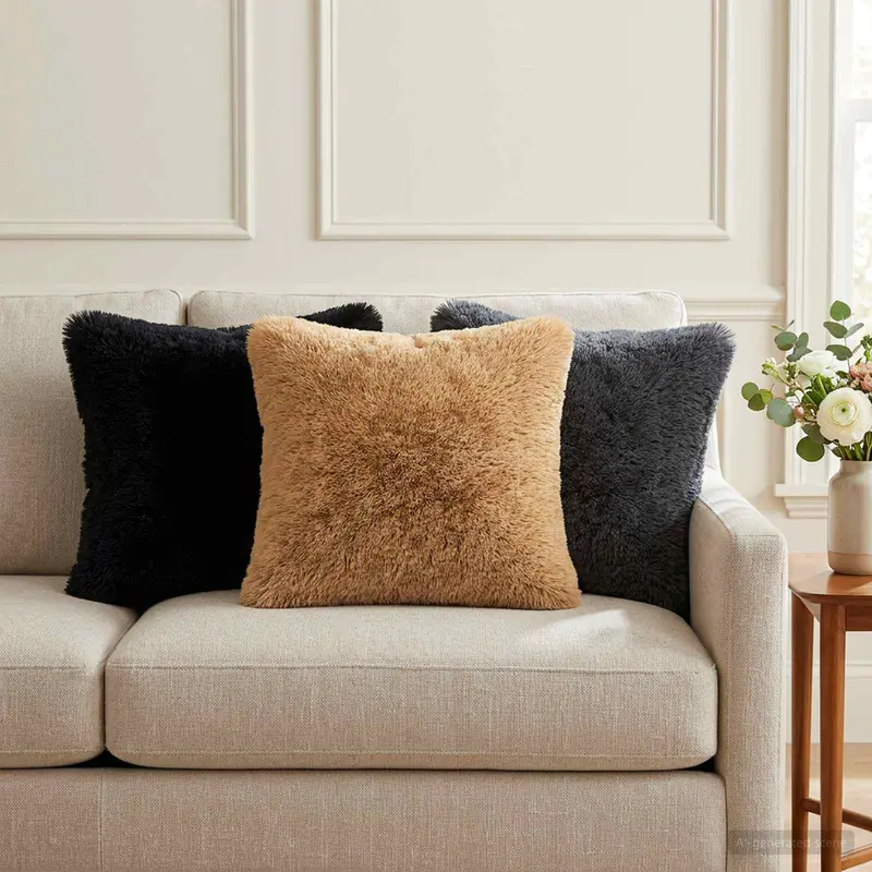 Vidaxl kussensloop 6 pcs heerlen antracietkleurig 30 x 30 cm pv fleece