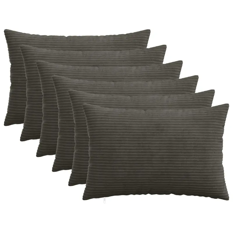 Vidaxl kussensloop 6 pcs heerlen antracietkleurig 50 x 80 cm corduroy