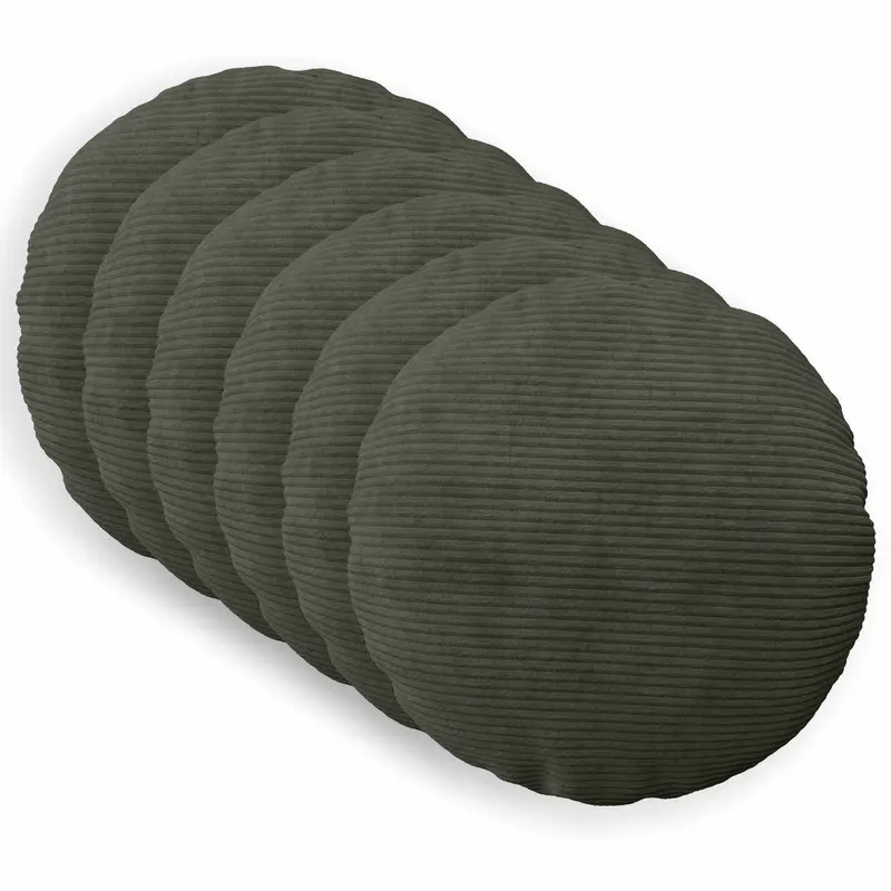 Vidaxl kussensloop 6 pcs heerlen antracietkleurig ø 50 cm corduroy