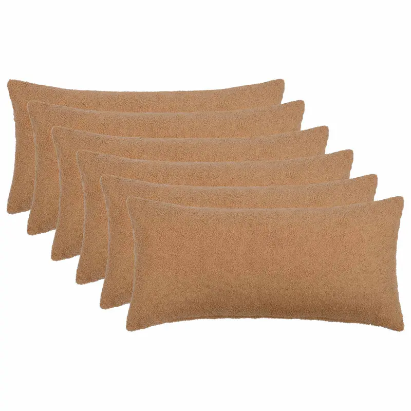 Vidaxl kussensloop 6 pcs heerlen beige 40 x 70 cm bouclé