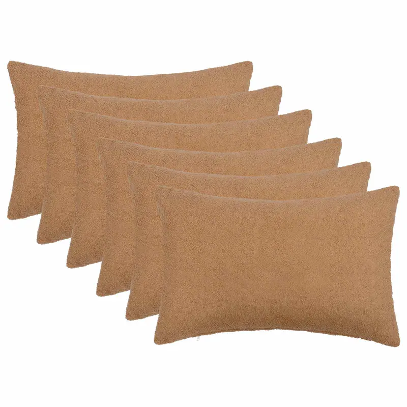 Vidaxl kussensloop 6 pcs heerlen beige 50 x 80 cm bouclé