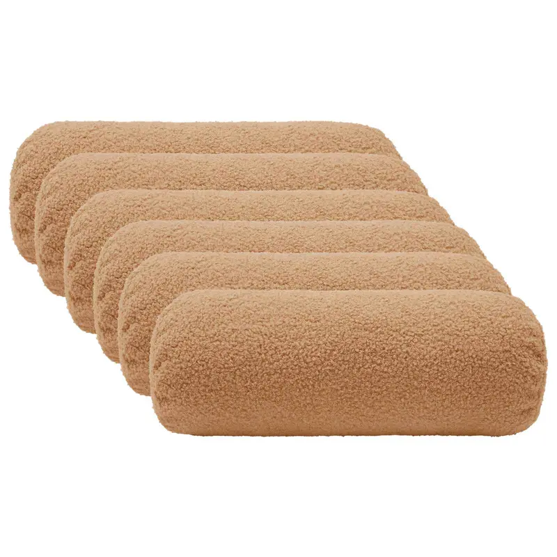 Vidaxl kussensloop 6 pcs heerlen beige ø 15 x 40 cm bouclé
