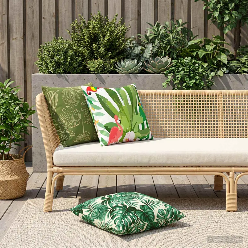 Vidaxl kussensloop 6 pcs heerlen bladontwerp 60 x 60 cm polyester