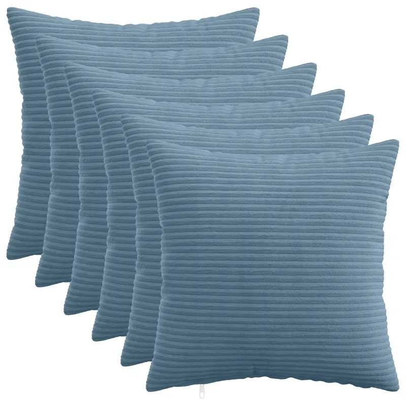 Vidaxl kussensloop 6 pcs heerlen blauw 50 x 50 cm corduroy