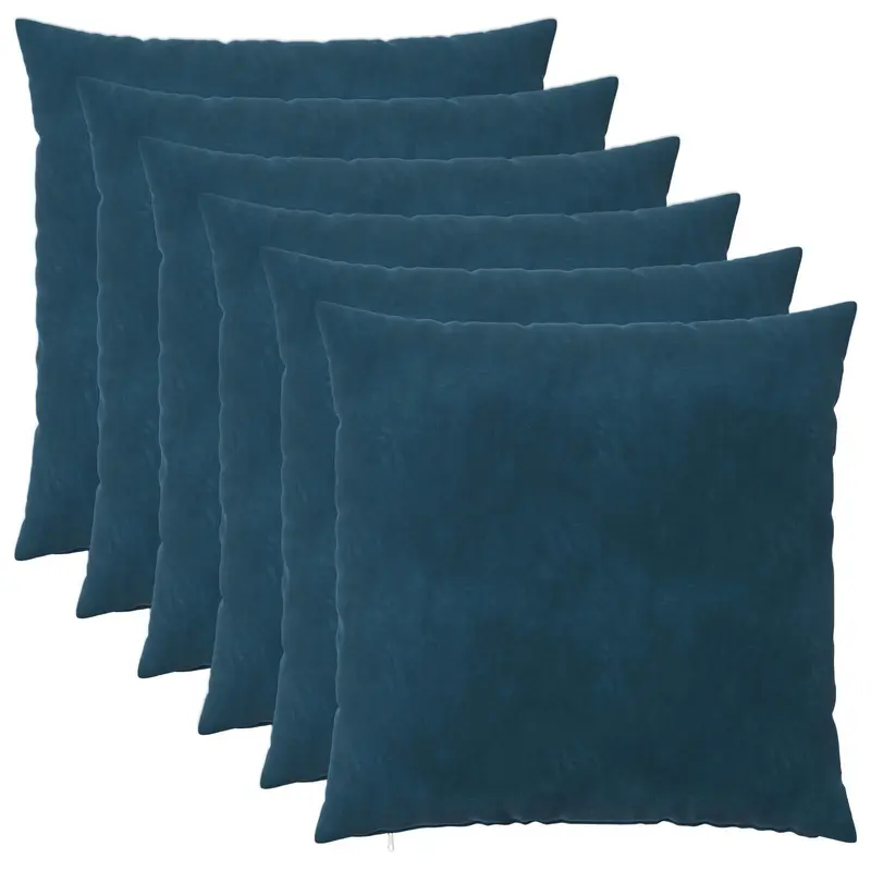 Vidaxl kussensloop 6 pcs heerlen blauw 55 x 55 cm fluweel