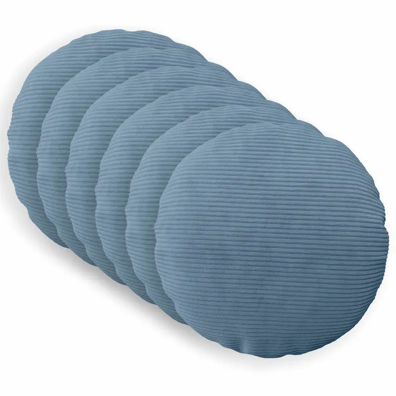 Vidaxl kussensloop 6 pcs heerlen blauw ø 40 cm corduroy