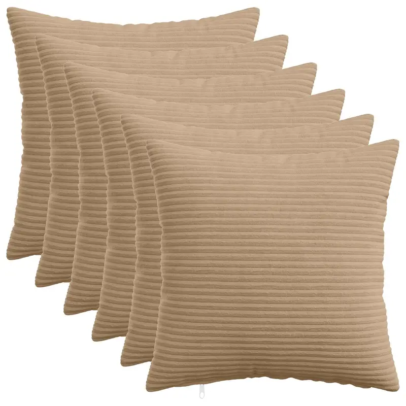 Vidaxl kussensloop 6 pcs heerlen bruin 30 x 30 cm corduroy