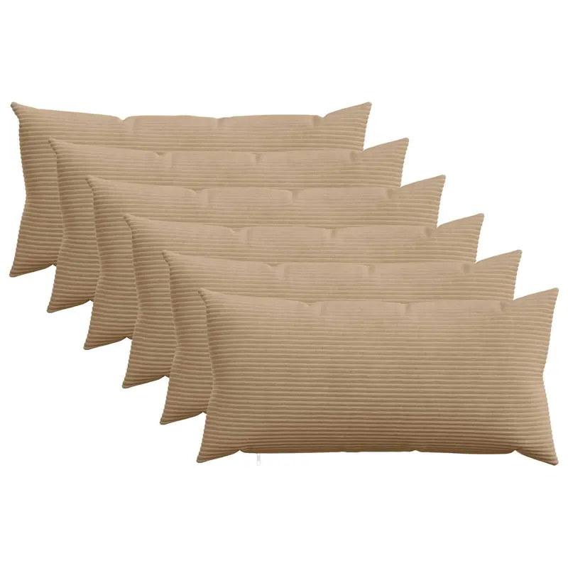 Vidaxl kussensloop 6 pcs heerlen bruin 40 x 70 cm corduroy