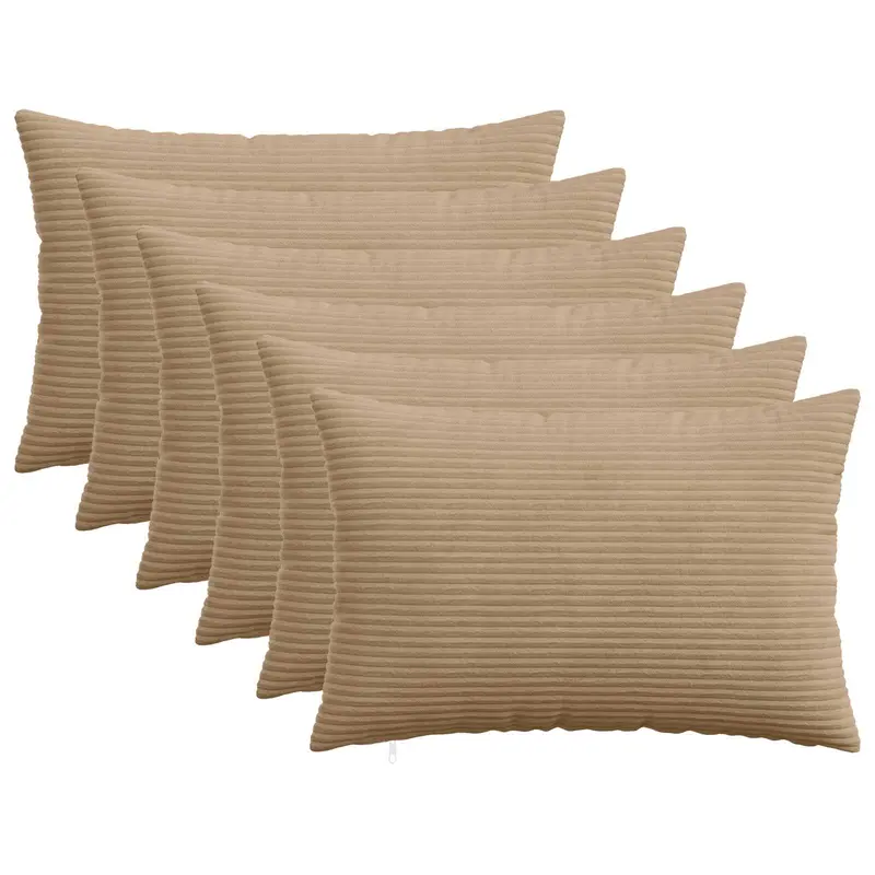 Vidaxl kussensloop 6 pcs heerlen bruin 50 x 75 cm corduroy