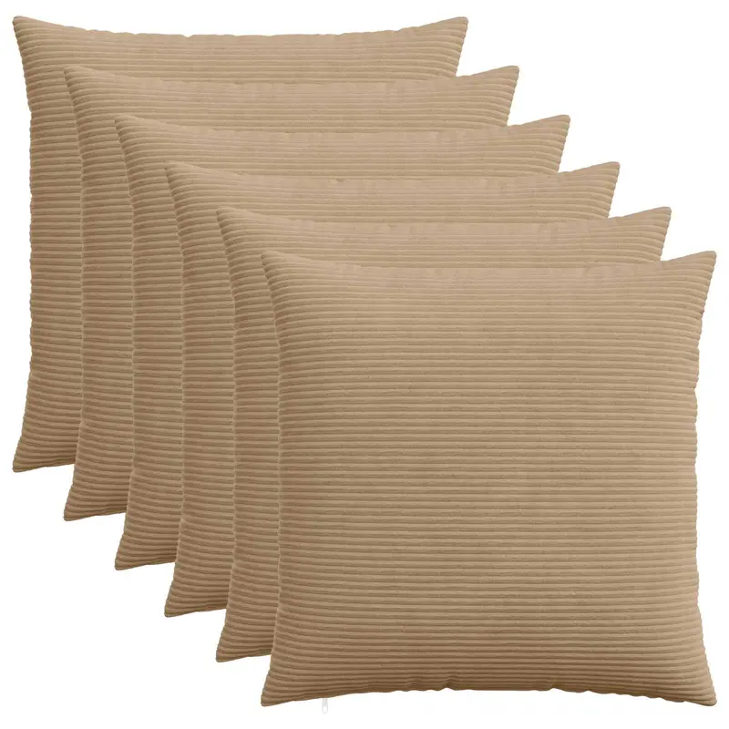Vidaxl kussensloop 6 pcs heerlen bruin 70 x 70 cm corduroy