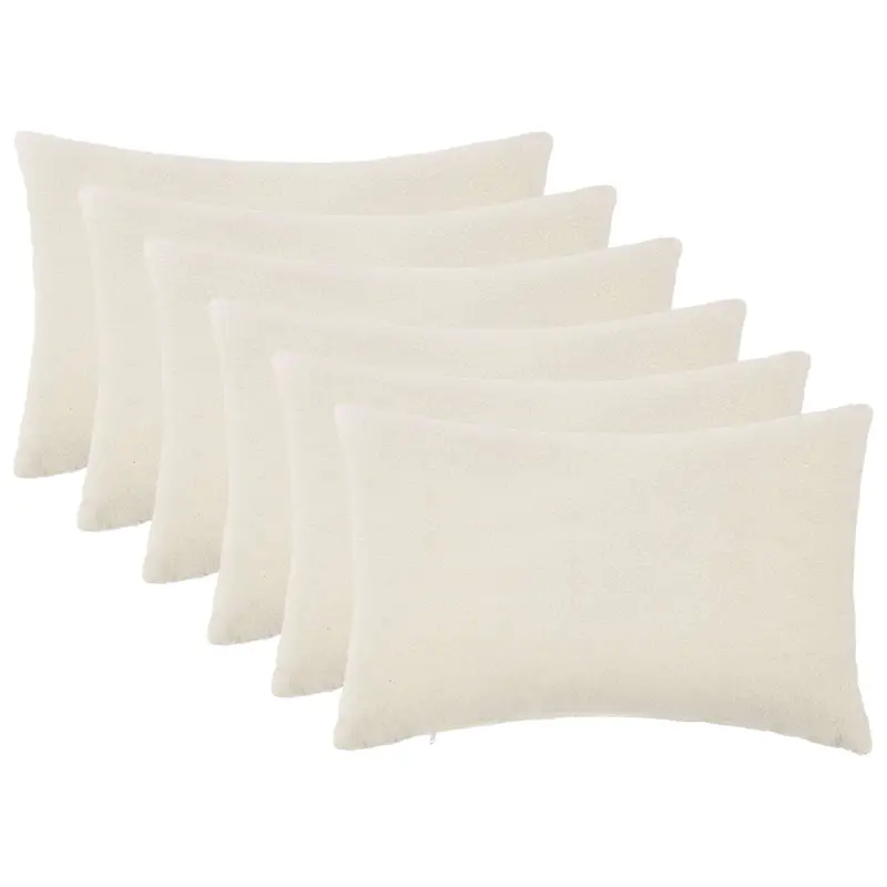 Vidaxl kussensloop 6 pcs heerlen crèmekleurig 40 x 60 cm bouclé