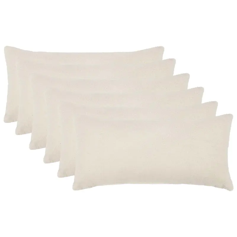 Vidaxl kussensloop 6 pcs heerlen crèmekleurig 40 x 80 cm bouclé