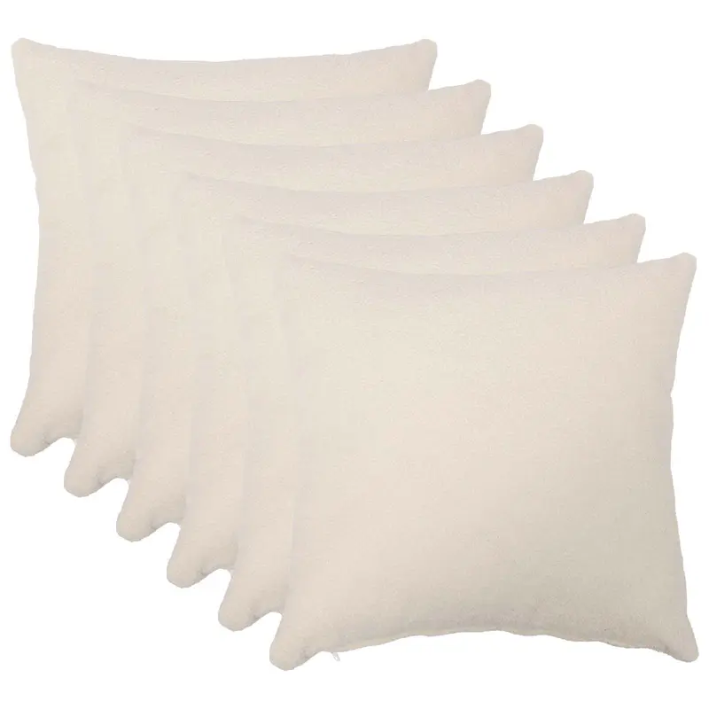 Vidaxl kussensloop 6 pcs heerlen crèmekleurig 45 x 45 cm bouclé