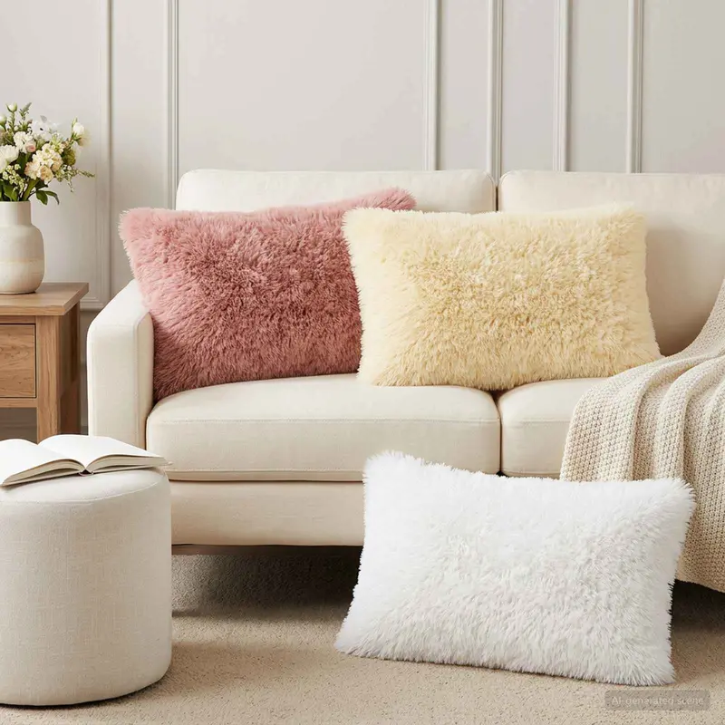 Vidaxl kussensloop 6 pcs heerlen crèmekleurig 50 x 80 cm pv fleece