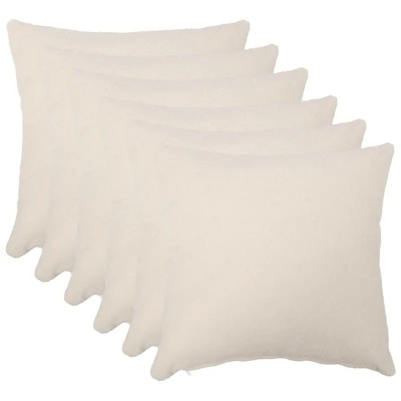 Vidaxl kussensloop 6 pcs heerlen crèmekleurig 55 x 55 cm bouclé
