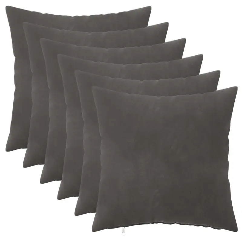Vidaxl kussensloop 6 pcs heerlen donkergrijs 35 x 35 cm fluweel