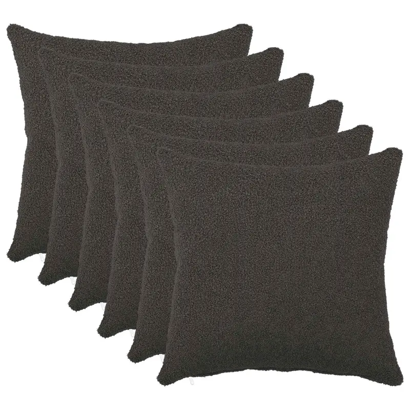 Vidaxl kussensloop 6 pcs heerlen donkergrijs 45 x 45 cm bouclé