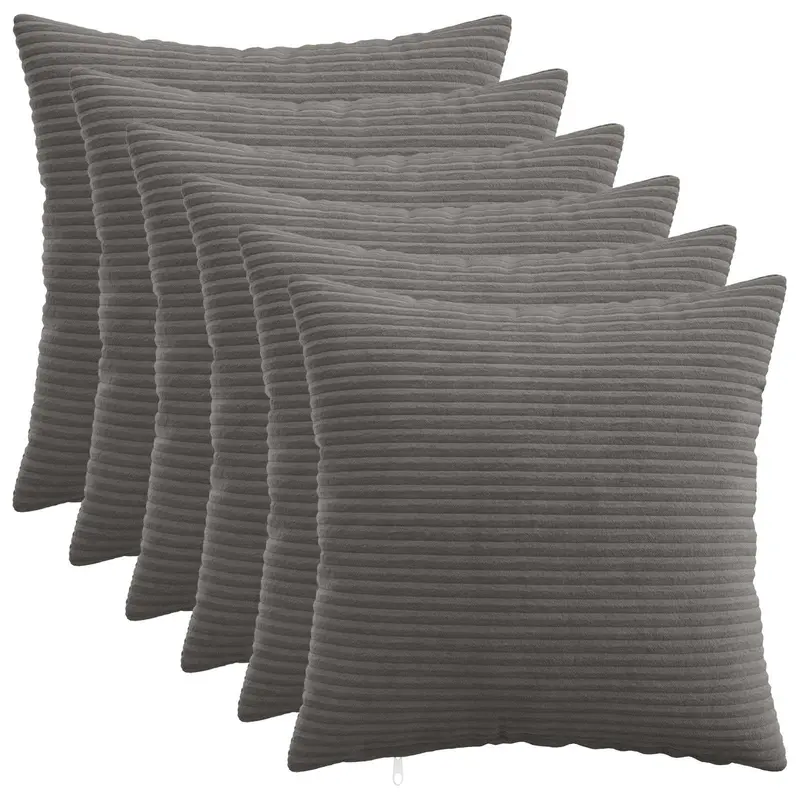 Vidaxl kussensloop 6 pcs heerlen donkergrijs 50 x 50 cm corduroy
