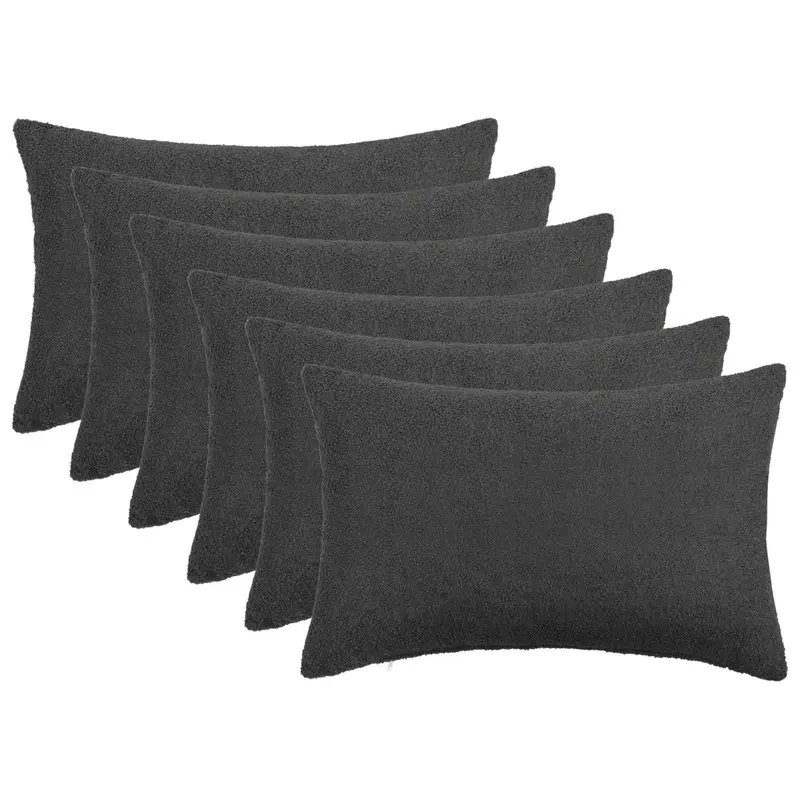Vidaxl kussensloop 6 pcs heerlen donkergrijs 50 x 70 cm bouclé