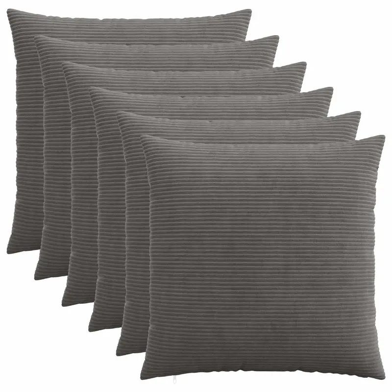 Vidaxl kussensloop 6 pcs heerlen donkergrijs 55 x 55 cm corduroy